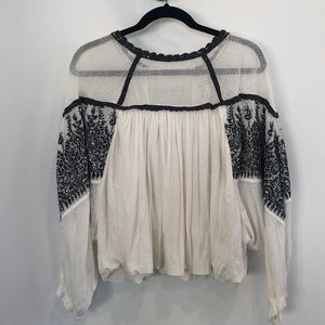White boho cotton Free People top